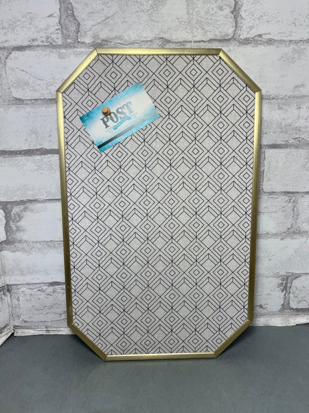 Gold Frame Patterned Cork Board