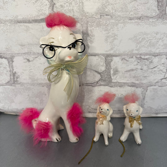 Mid Century Poodle Dog Figurines - Set Of 3