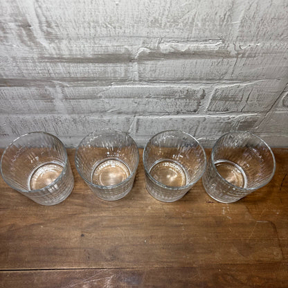 Set Of Four Ribbed Low Glasses