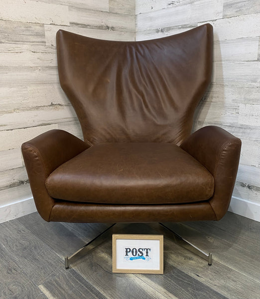 West Elm Hemming Leather Swivel Chair