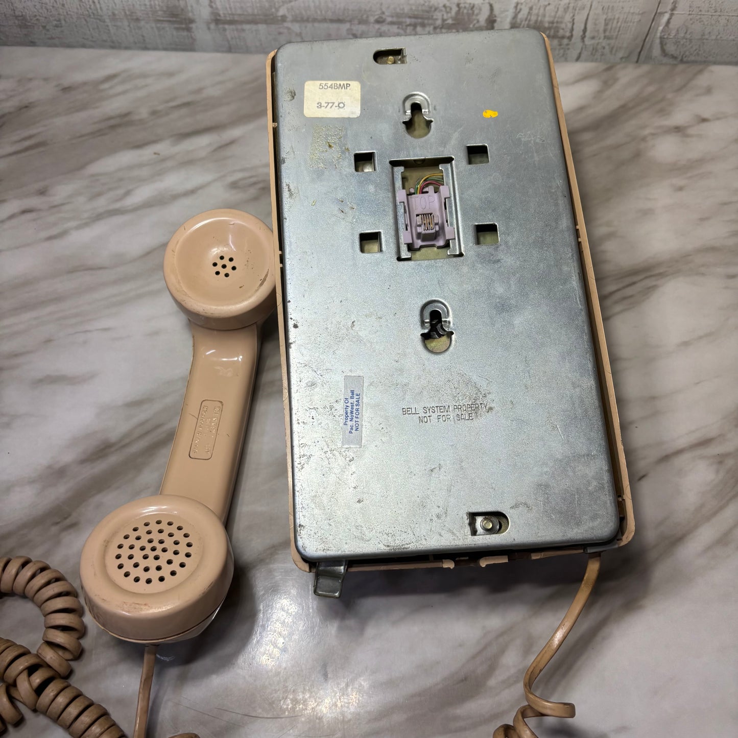 Vintage Beige Western Electric Model Rotary Wall-Mount Telephone
