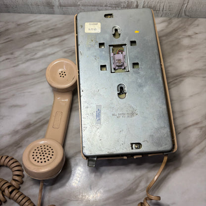 Vintage Beige Western Electric Model Rotary Wall-Mount Telephone
