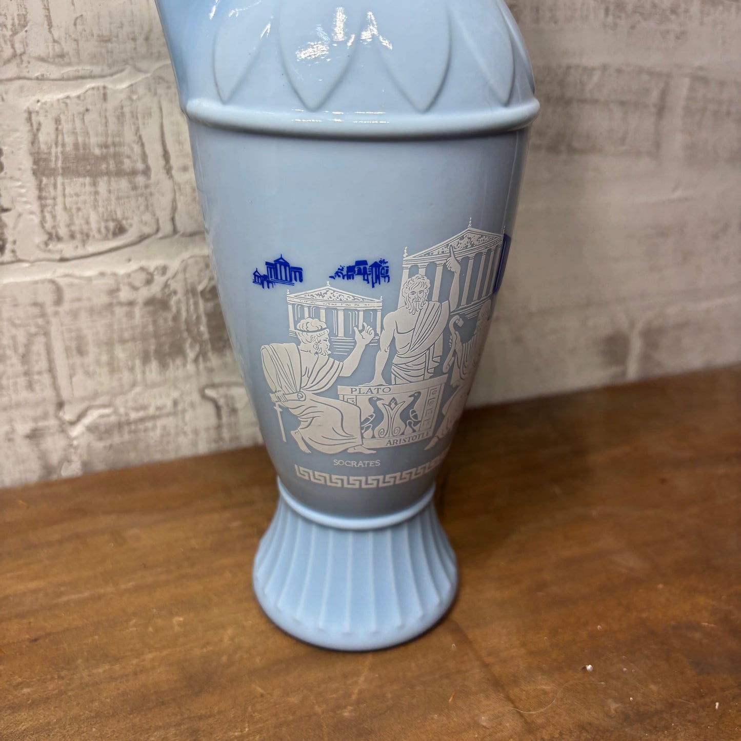Vintage Blue Jim Beam Greek Philosopher Decanter Bottle