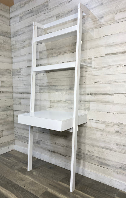 White Crate & Barrel Leaning Ladder Desk