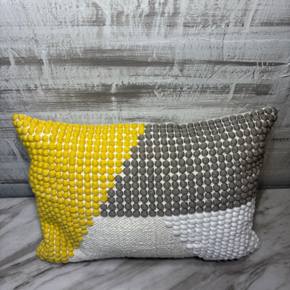 Wool Dot Geometric Pattern Textured Throw Pillow