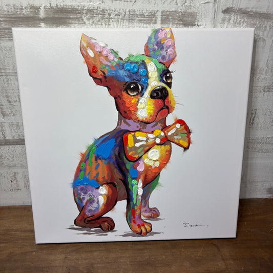 French Bulldog/ Boston Terrier Colorful Canvas Art