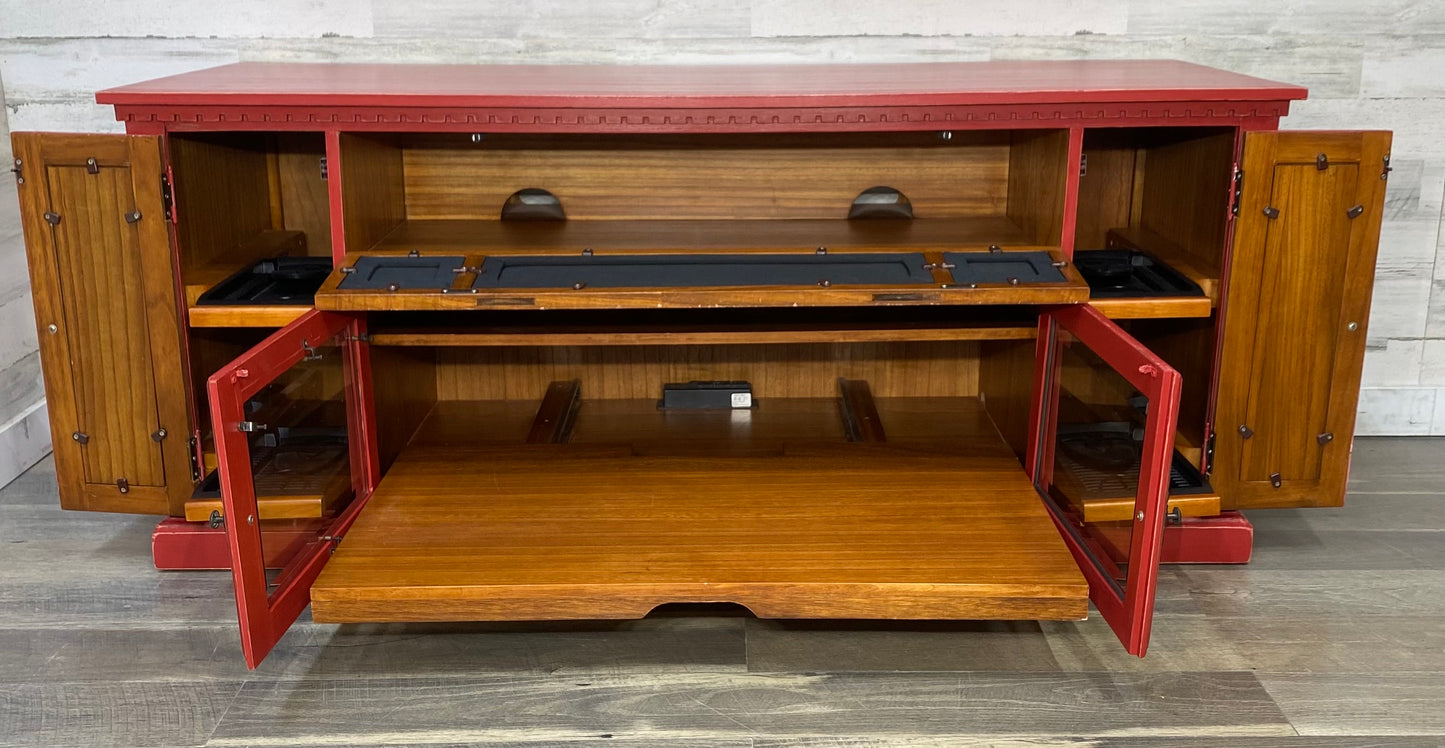 Rustic Red Tv Stand Entertainment Center