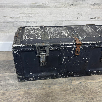 Vintage Metal Military Trunk Storage Trunk
