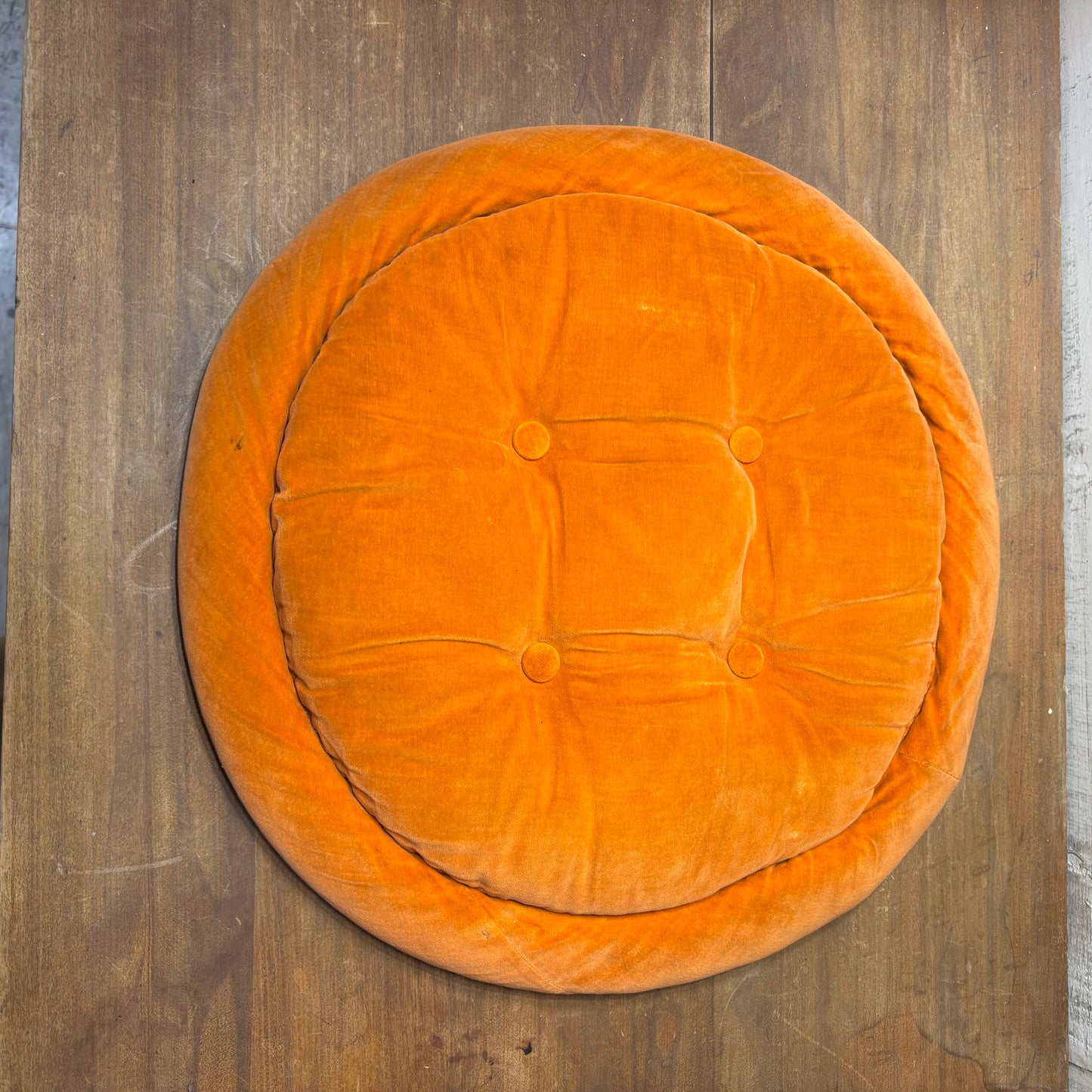Vintage Round Orange Barstool Cushion Chair