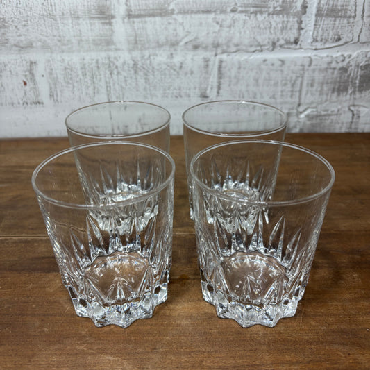 Vintage Old Fashion Whiskey Set Of Four Glasses