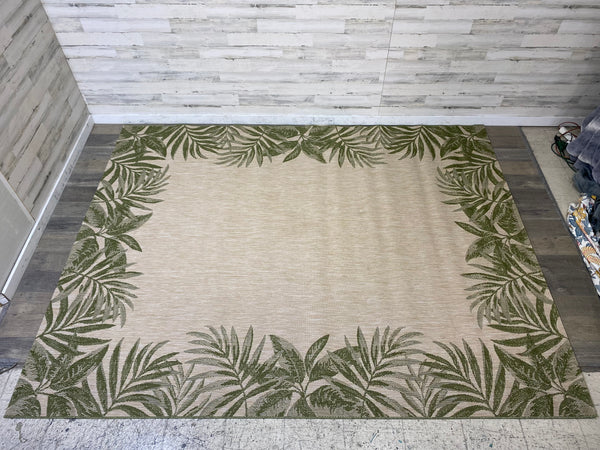 Leaf Print Outdoor Patio Area Rug 8x10