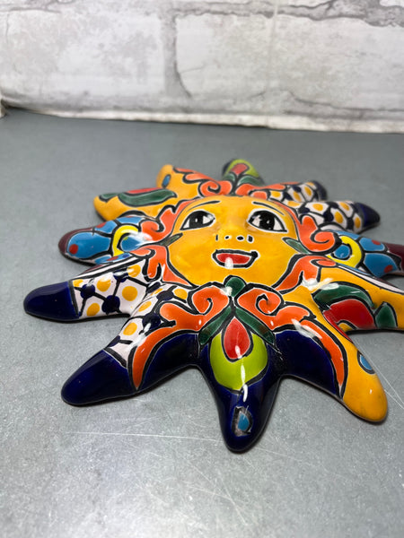 Mexican Talavera Sun Face Pottery