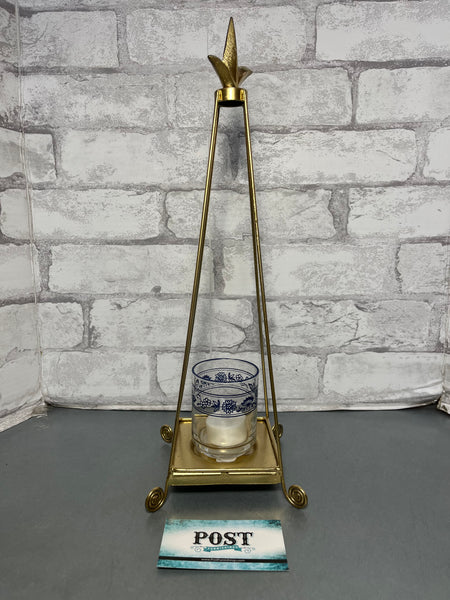 Gold Metal Glass Candle Holder