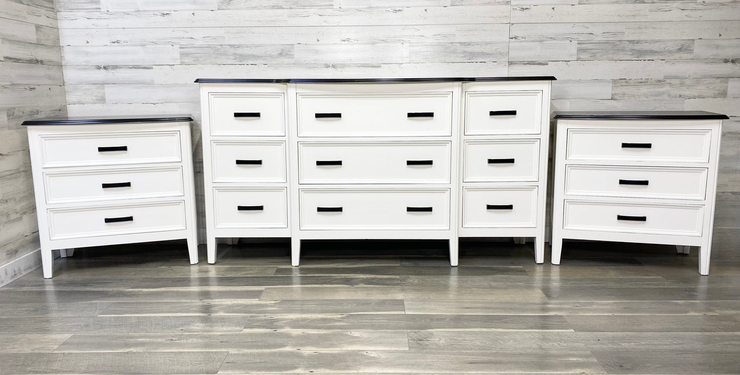 White 3pc Dresser & Nightstand Set
