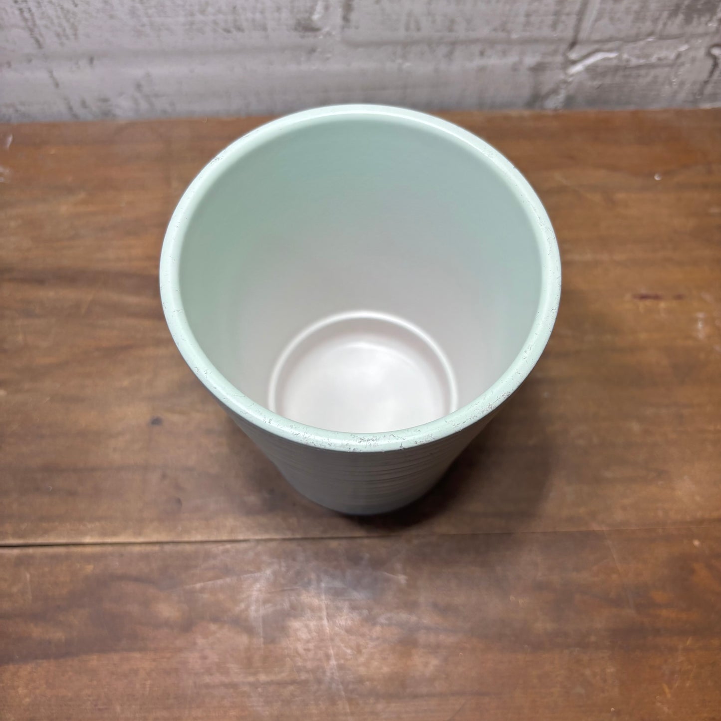 Mint Green Ribbed Made In Germany Pot