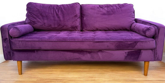 Purple Velvet Modern Loveseat