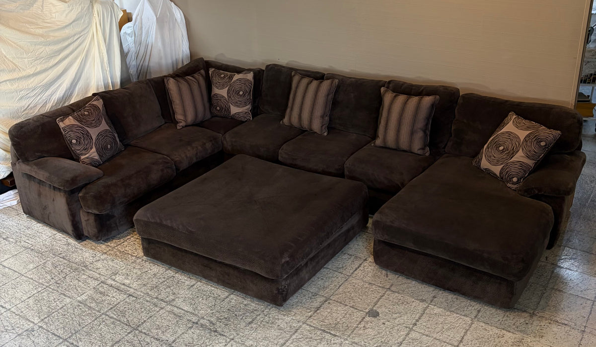 4pc Brown Sectional Couch