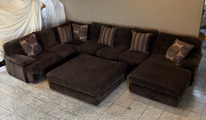 4pc Brown Sectional Couch
