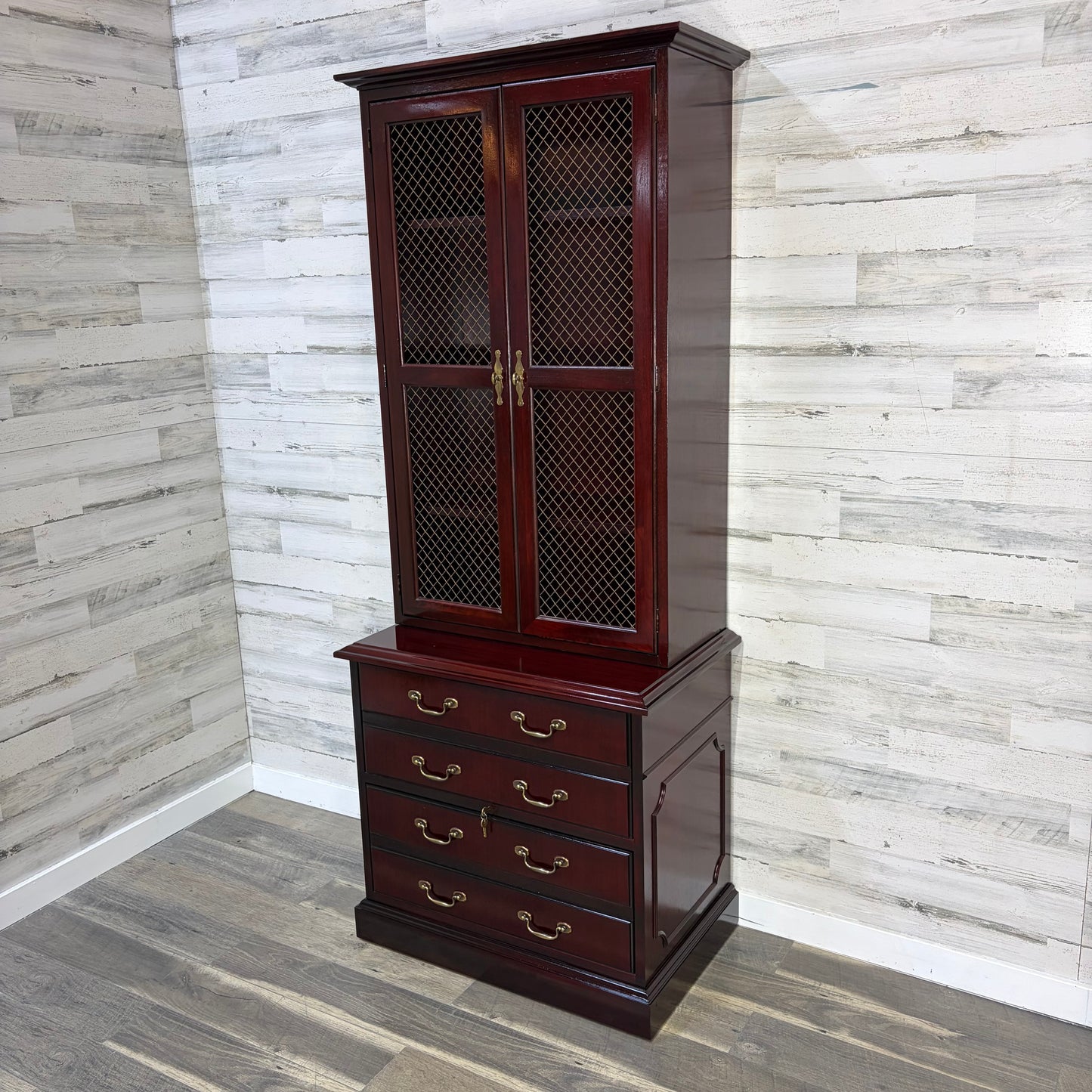 Vintage File Cabinet W/ Hutch