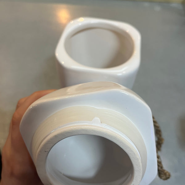 Ceramic White Milk Canister