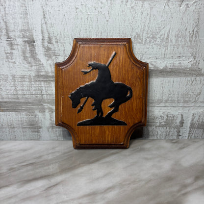 Silhouette Native American Warrior “The End Of The Trail” Wooden Wall Plaque