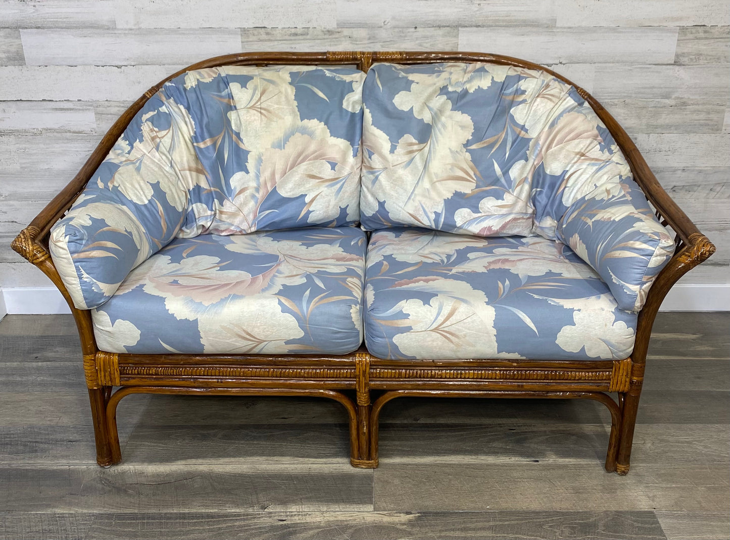 Vintage Rattan Bamboo Loveseat
