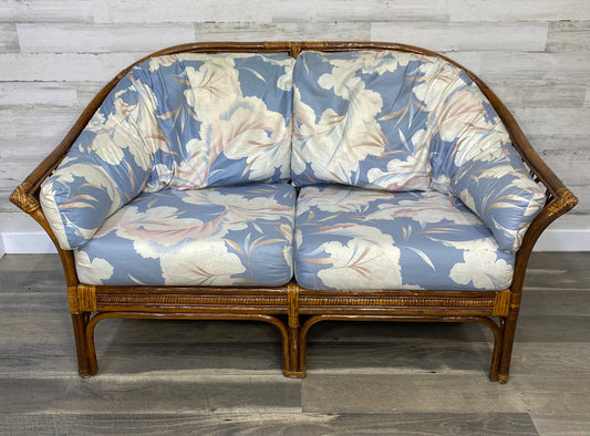 Vintage Rattan Bamboo Loveseat