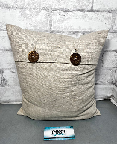 Linen Throw Pillow W/ Buttons