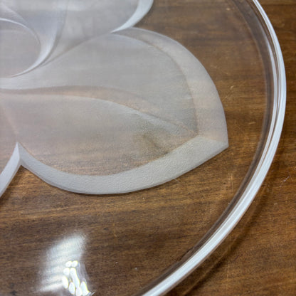 Frosted Floral Circular Glass Platter