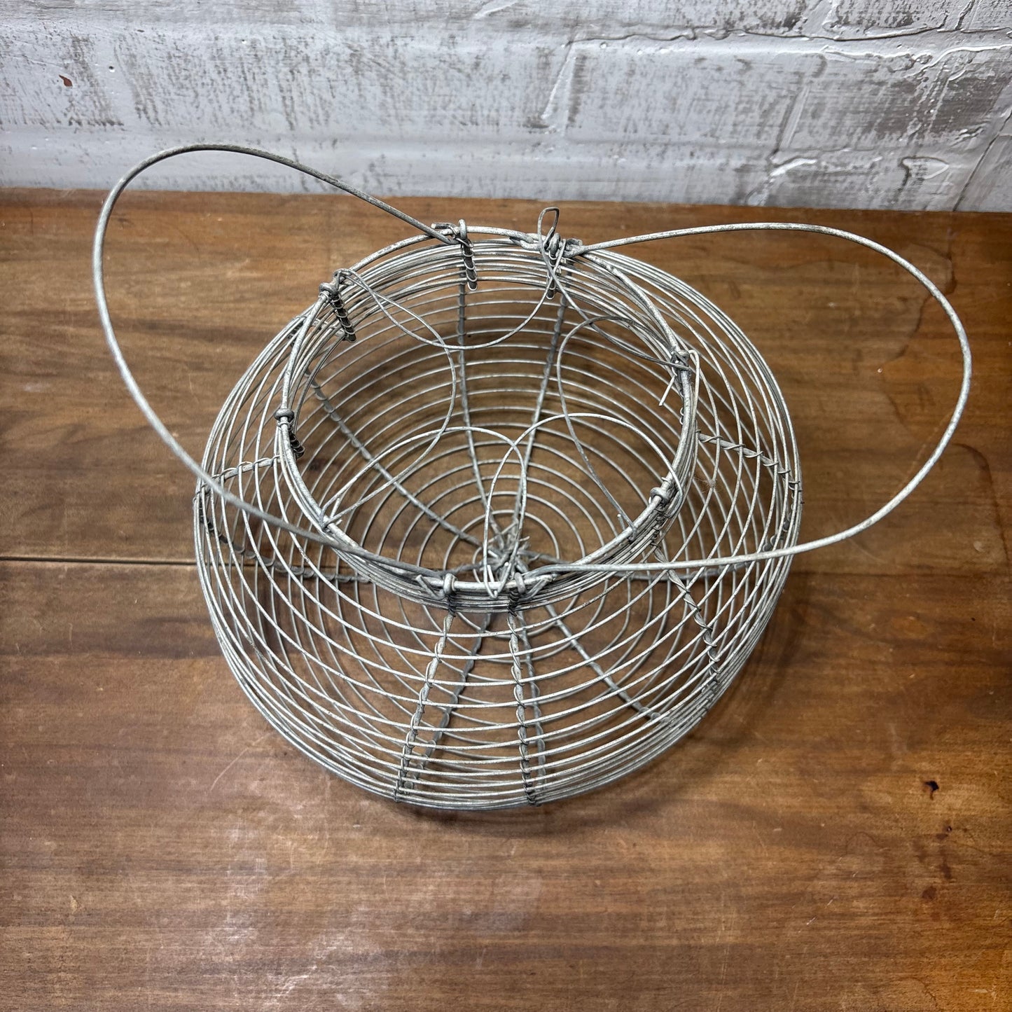 Antique Metal Wire Egg Gathering Basket