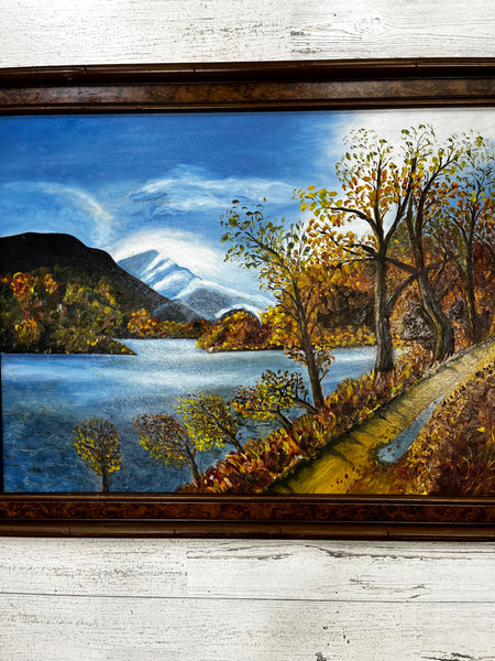 Vintage Fall Lake Painting