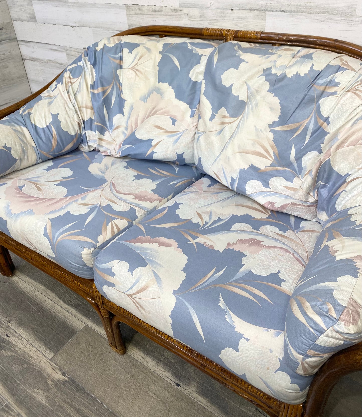 Vintage Rattan Bamboo Loveseat