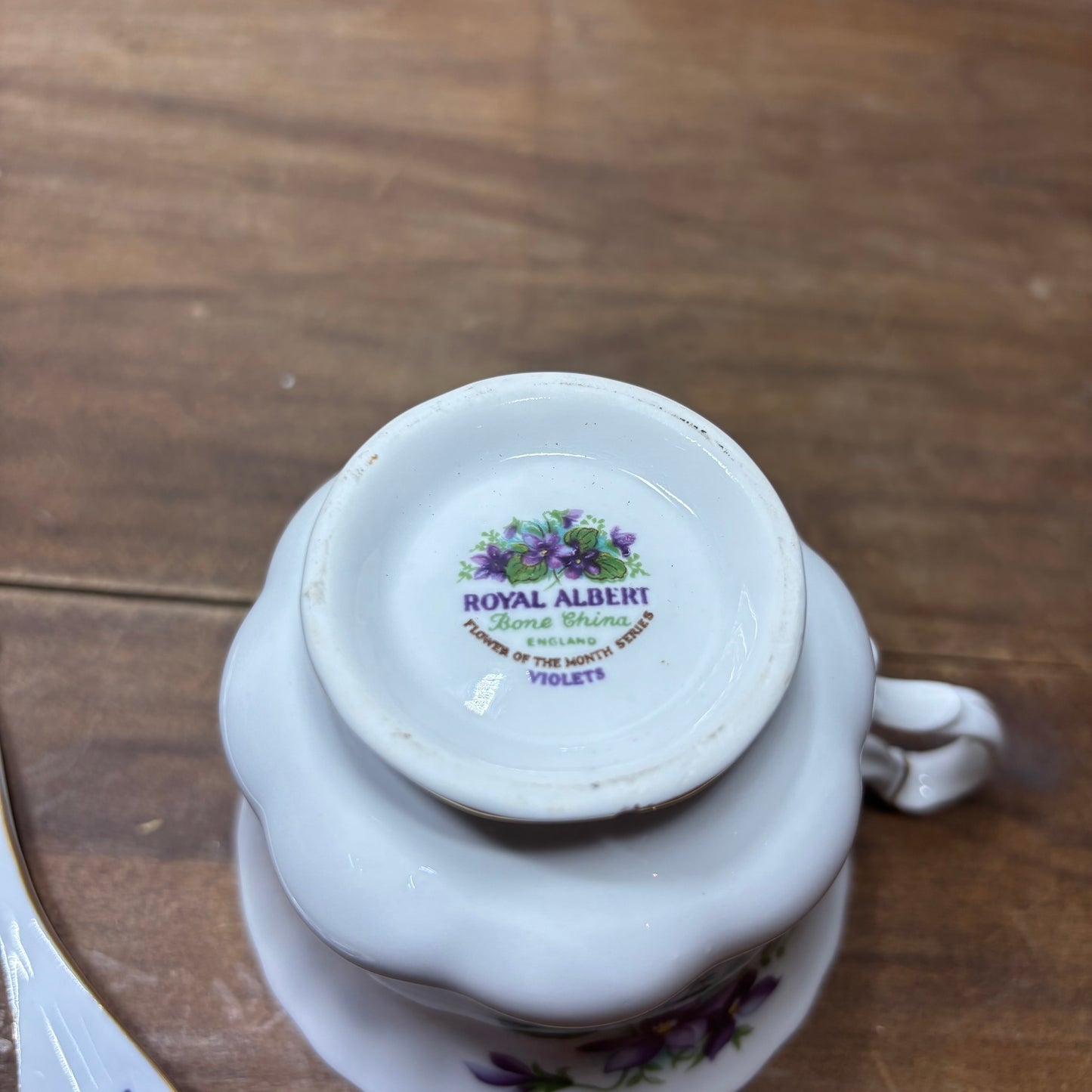 Vintage Royal Albert Tea Cup February Violet Table