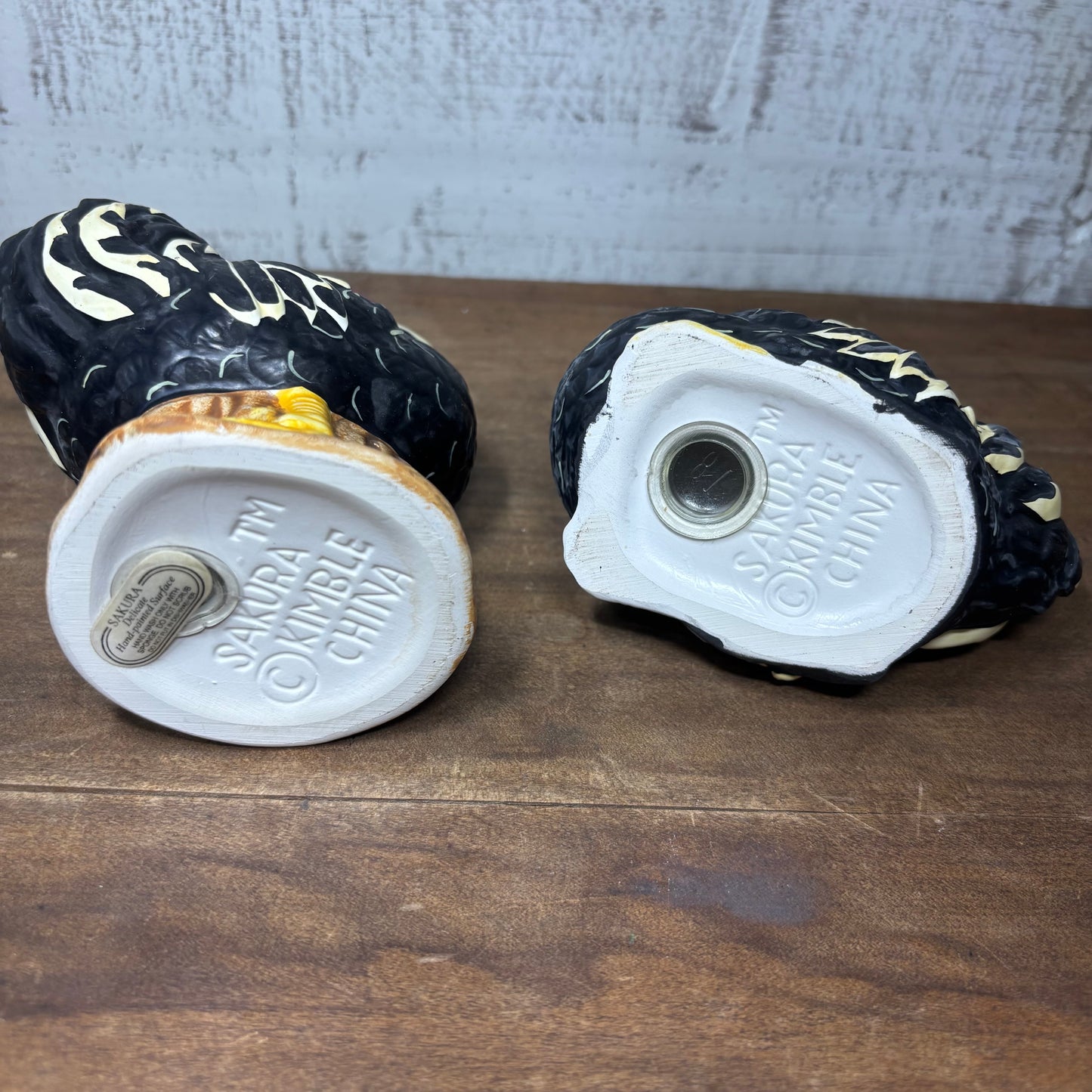 Vintage Sakura Kimble Hand Painted Chicken/ Rooster Salt & Pepper Shaker Set