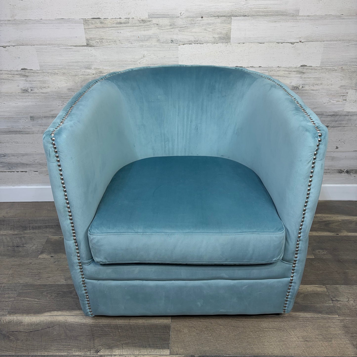 Blue Accent Barrel Chair