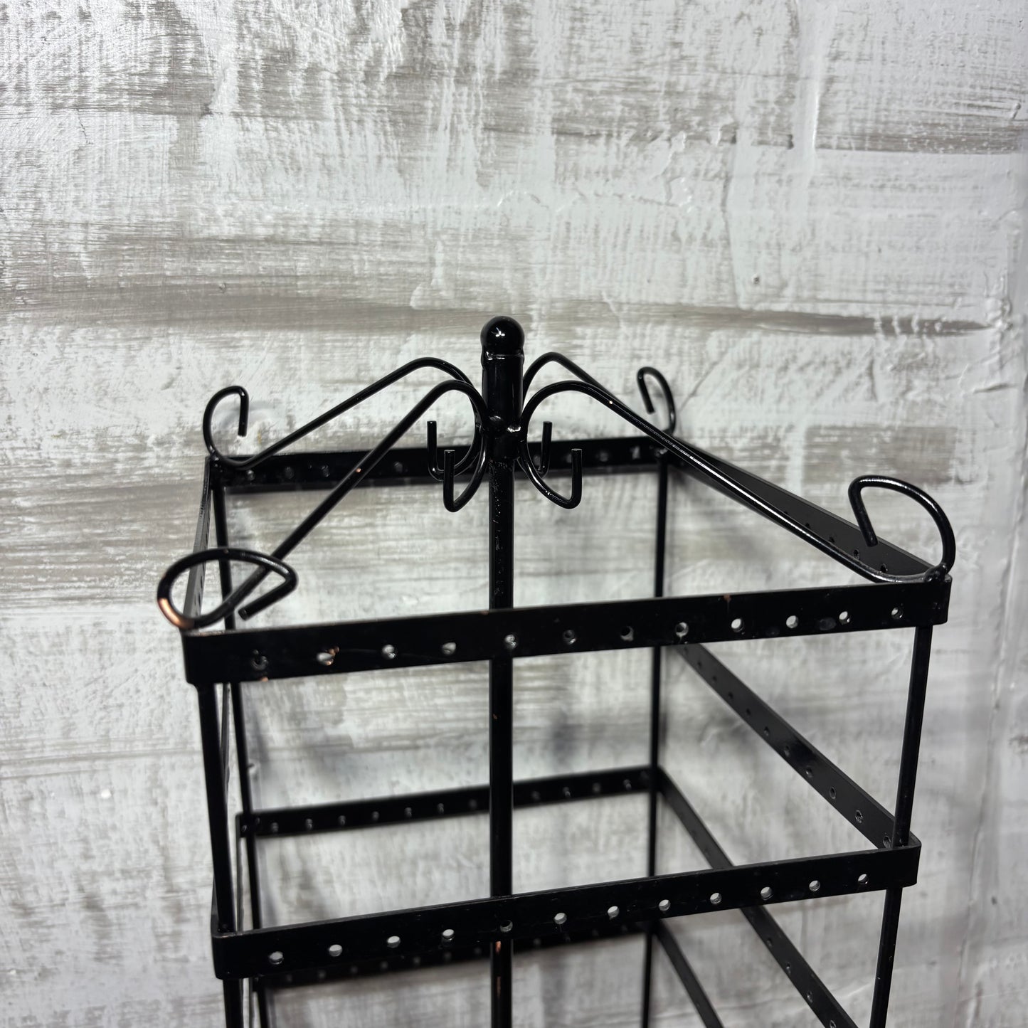 Black Metal Rotating Earring Stand Earring Holder