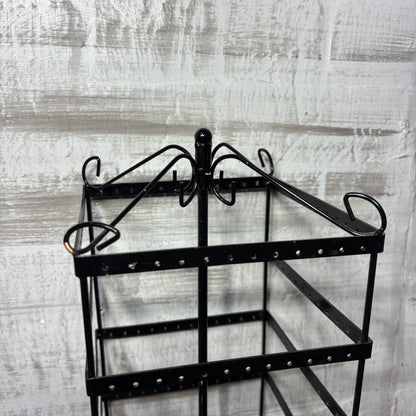 Black Metal Rotating Earring Stand Earring Holder