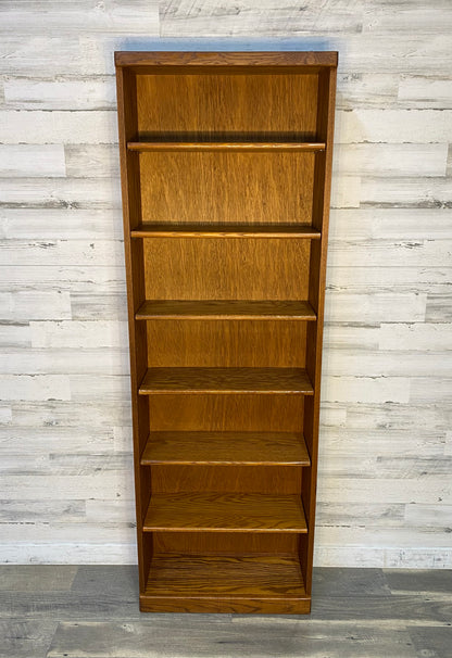 Tall Skinny Oak Bookshelf