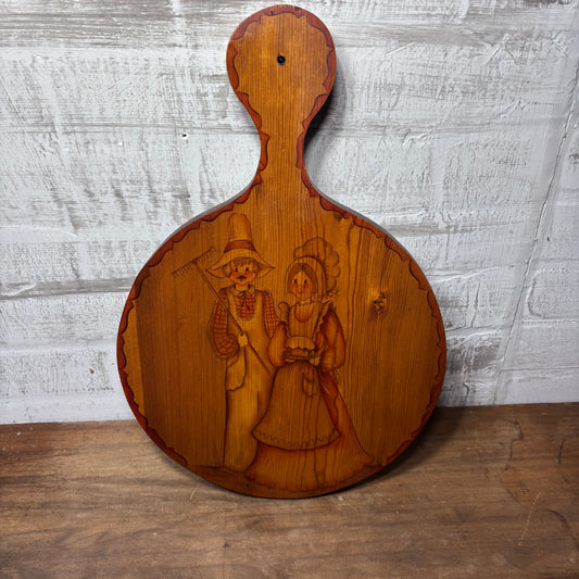 Vintage Folk Art Wooden Cutting Board/ Decor