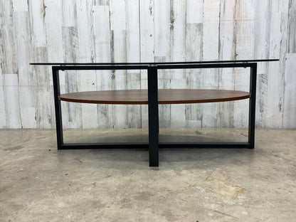 Oval Glass Top Coffee Table