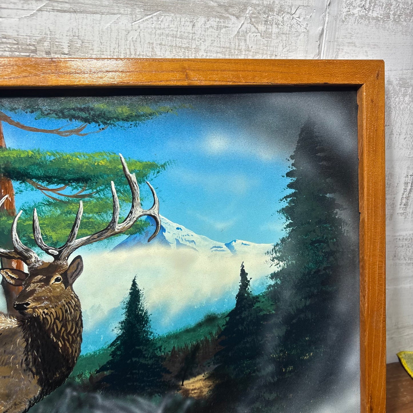 Vintage Elk Mountain Lamdscape Framed Art