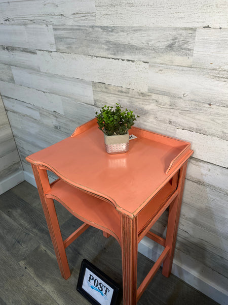 Antique Coral End Table