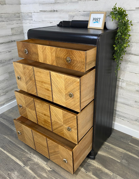 Refinished Black Waterfall Dresser