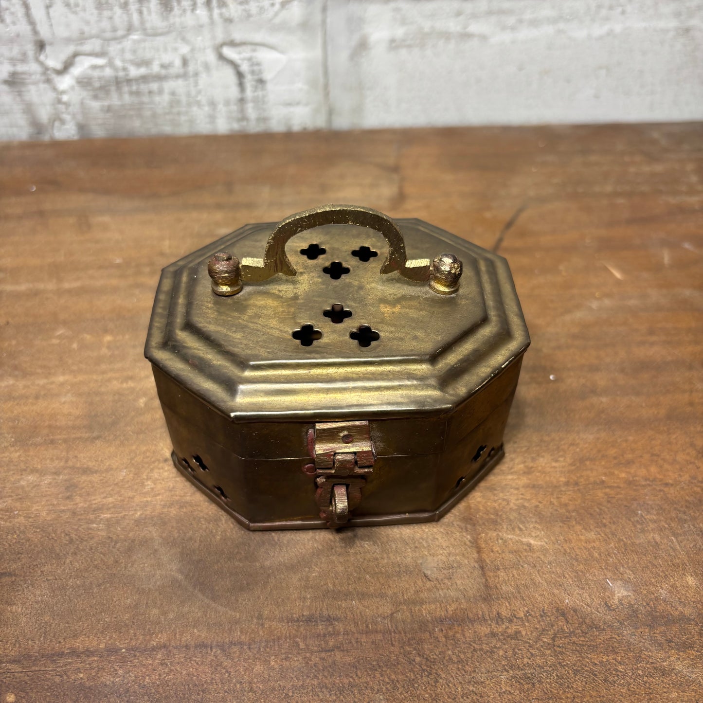 Vintage Brass Incense/ Trinket Box