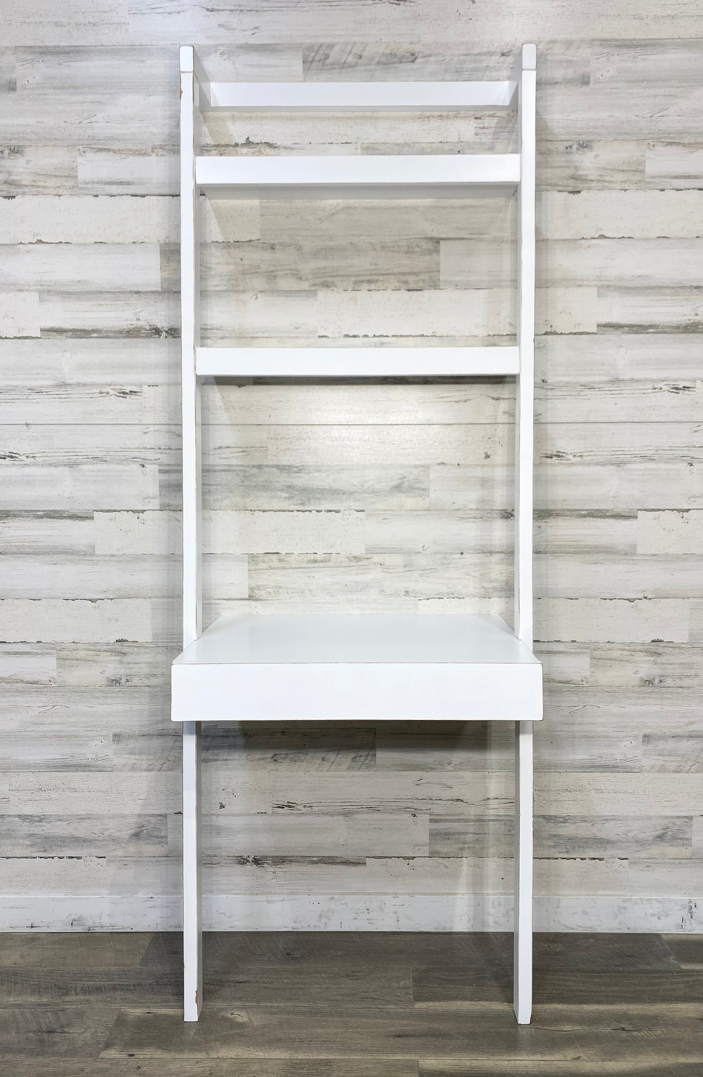 White Crate & Barrel Leaning Ladder Desk