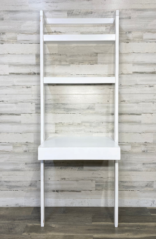 White Crate & Barrel Leaning Ladder Desk