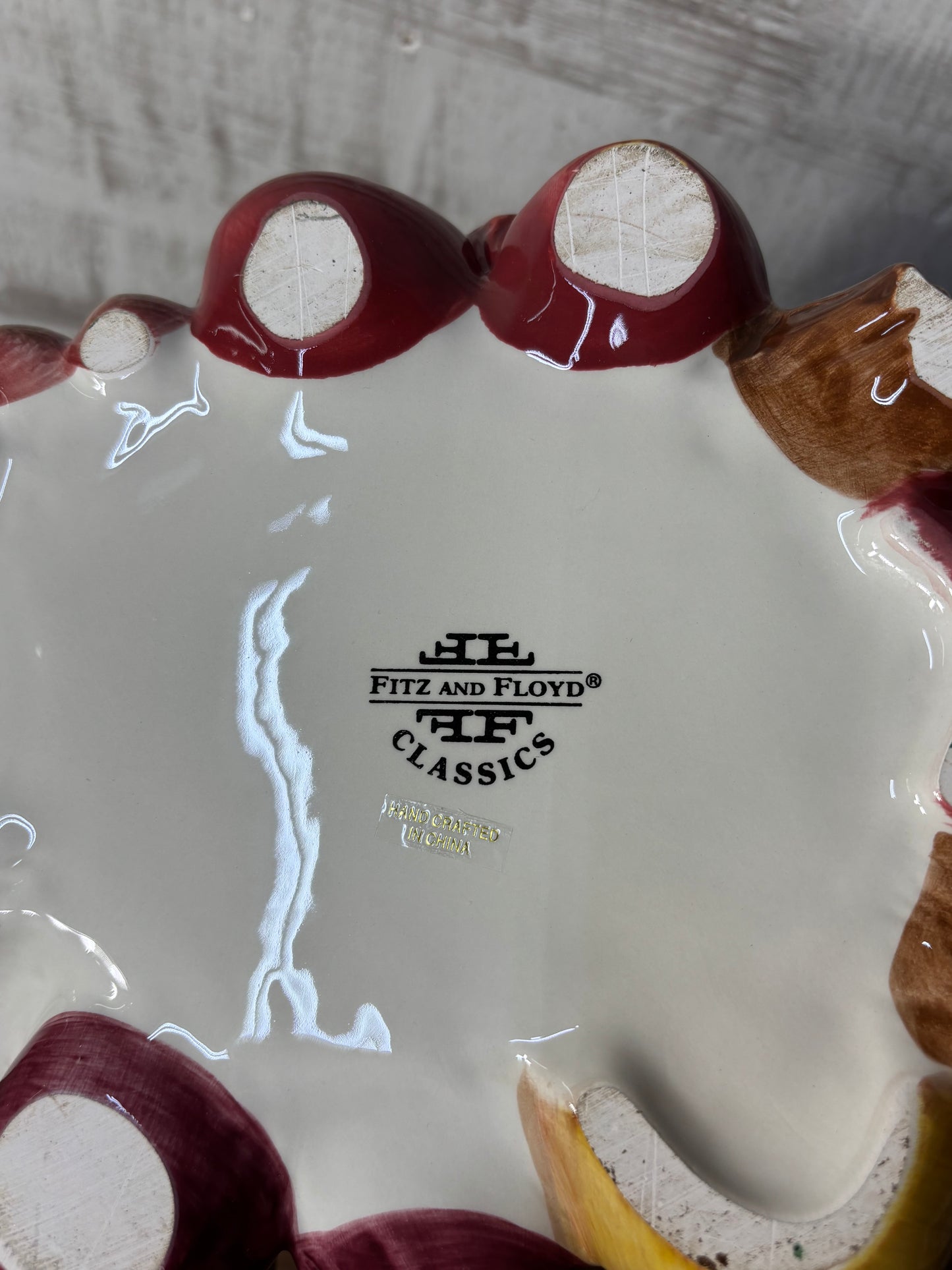 Fitz And Floyd Ceramic Rooster On Fruit