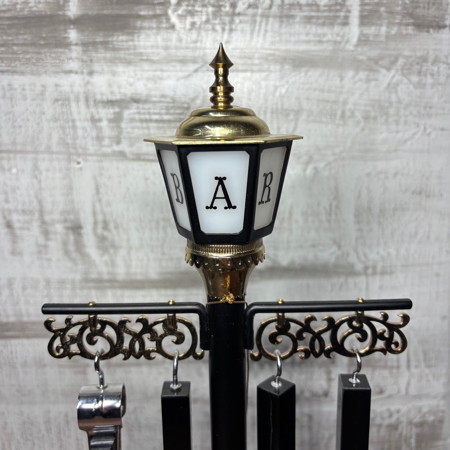 Vintage Swank Bar Light Pole W/ Bar Accessories