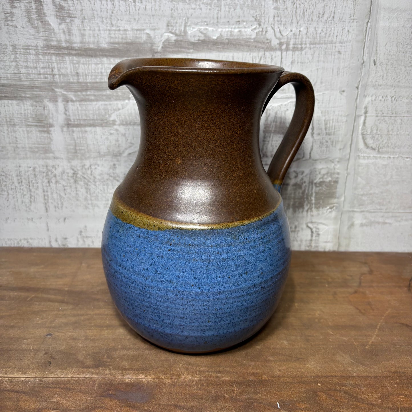 Blue Stoneware Pitcher