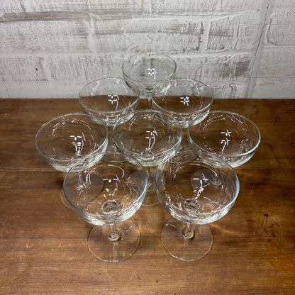 Vintage Champagne Glasses Set Of 8